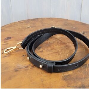 Michael Kors Bag Strap Black Leather Gold Hardware 40" Shoulder Crossbody Strap